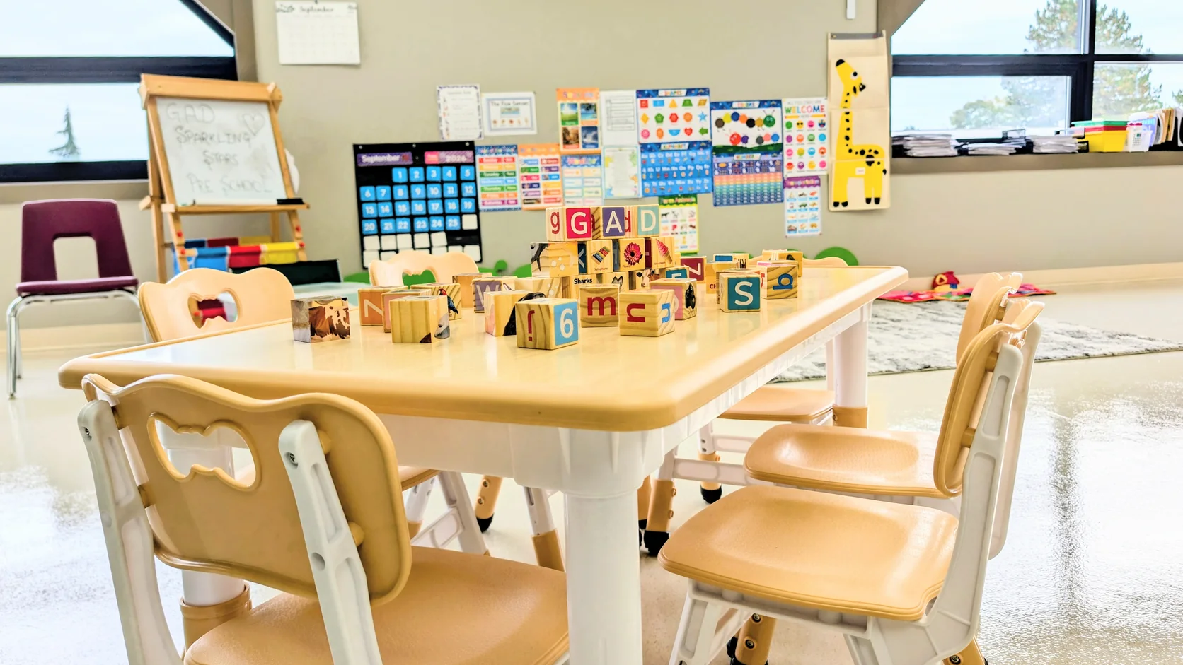 Illustrative empty childcare classroom